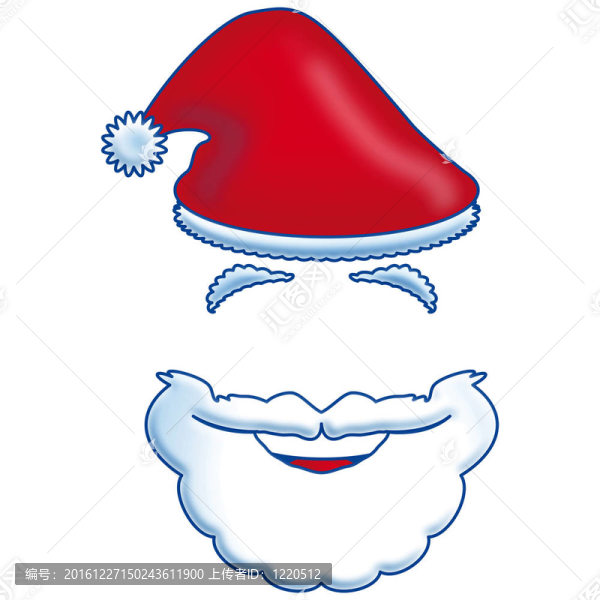 Santa,Claus,beard和帽子