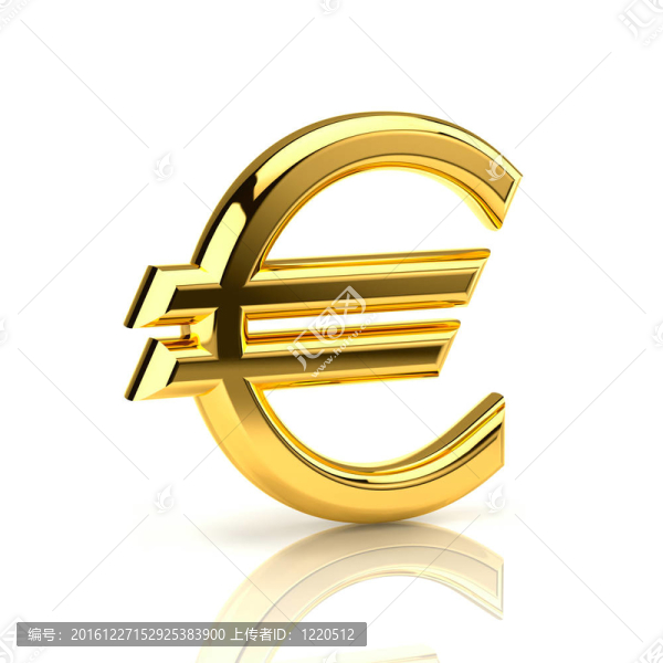 金色歐元簽上白色