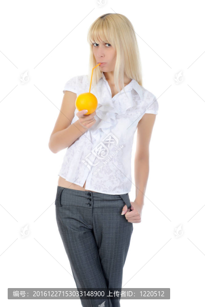 金發(fā)女郎與橙