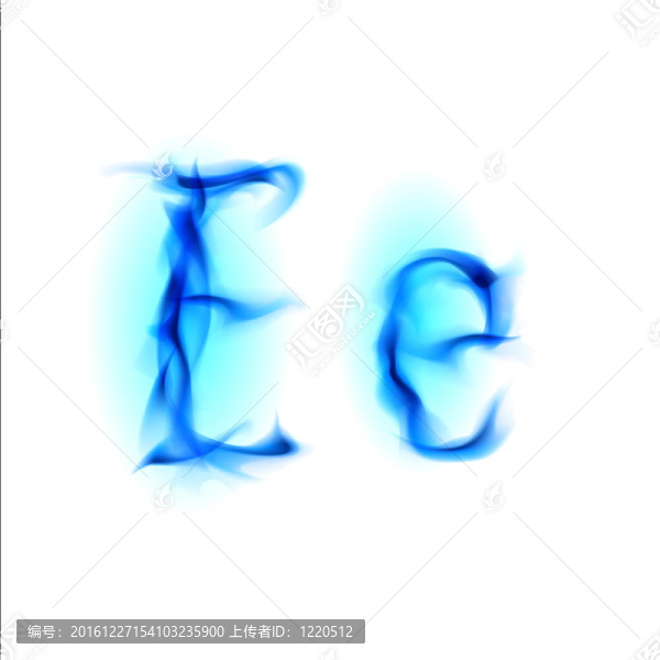 火熱的字體。字母E