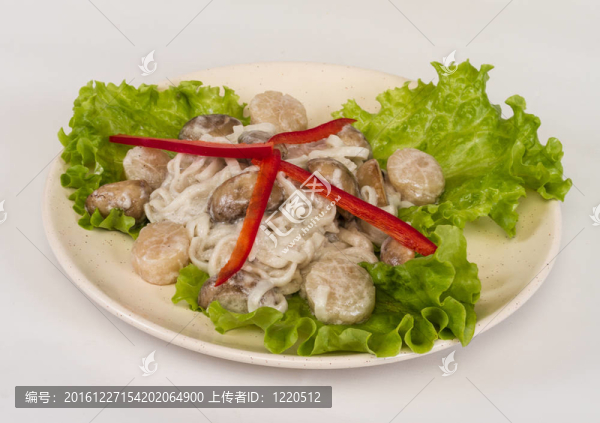 受歡迎的日本菜；干貝和蘑菇