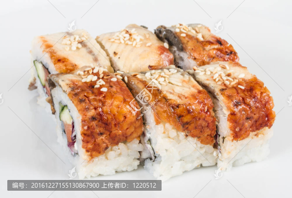 日本傳統(tǒng)美食-,Maki,Roll黃瓜，奶油奶酪和生鮭魚和鰻魚