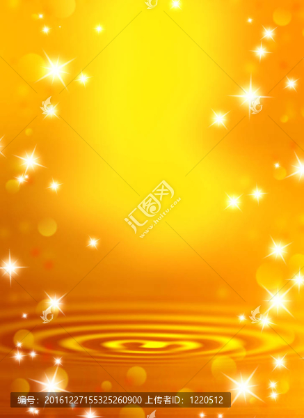 金色背景的星星和模糊的波浪