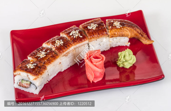 日本傳統(tǒng)美食-,Maki,Roll黃瓜，奶油奶酪和生鮭魚和鰻魚