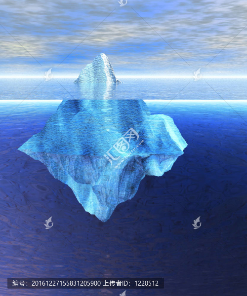 漂浮的冰山在開(kāi)放的海洋Horizo