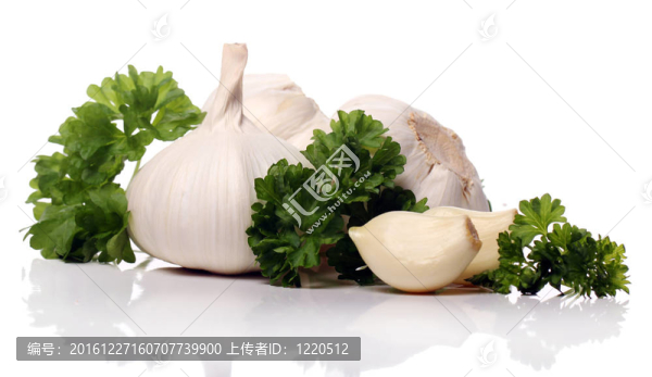 新鮮大蒜的特寫