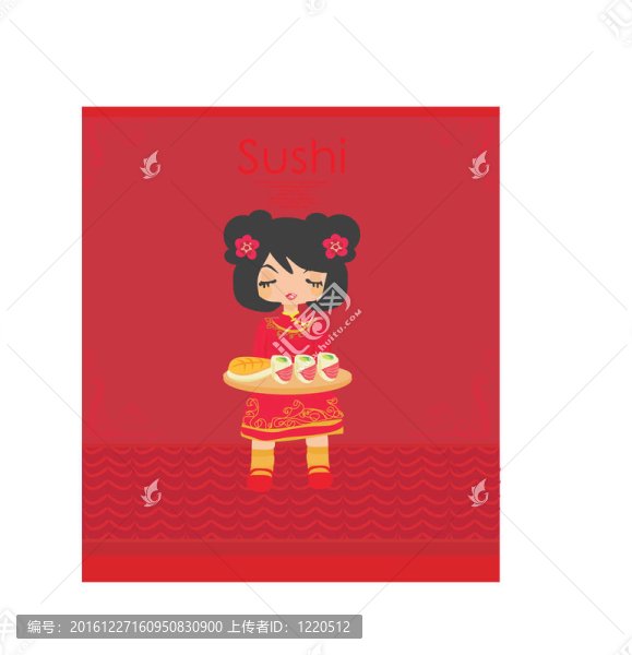 美麗的亞洲女孩享受壽司