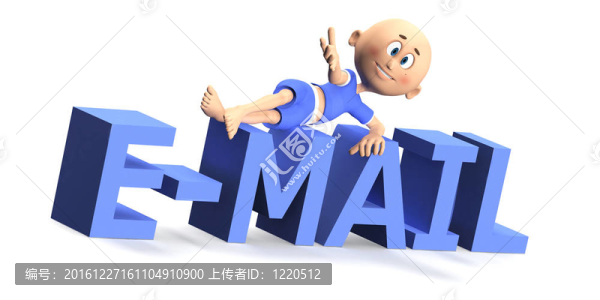 電子郵件的文本和一個卡通人
