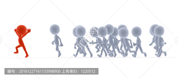 卡通人跑；競爭觀念