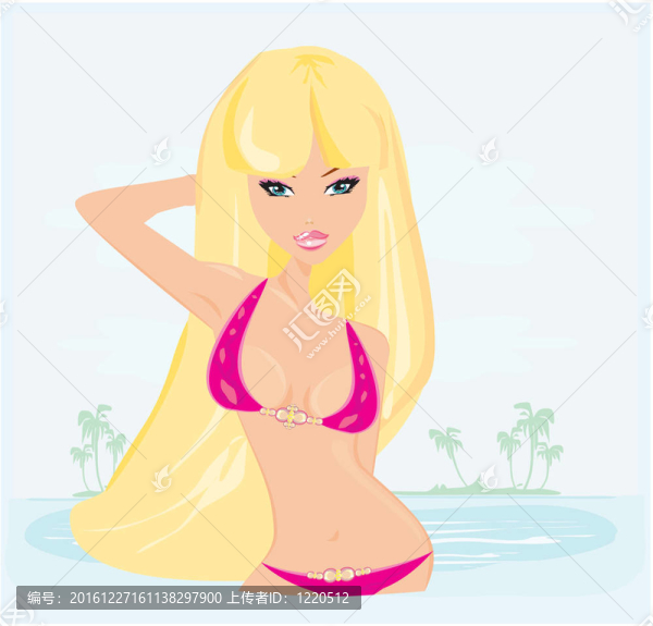 夏日性感海灘女孩