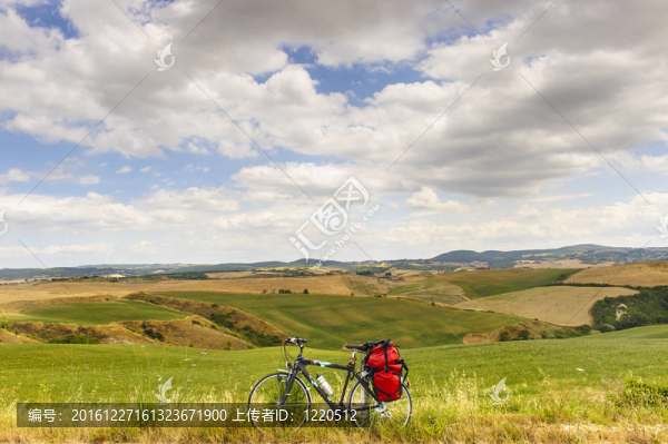 景觀Val,d,Orcia（托斯卡納）自行車