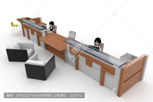 3D女孩在幫助臺(tái)工作
