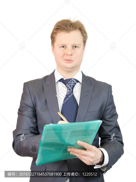 商人用文件和鉛筆