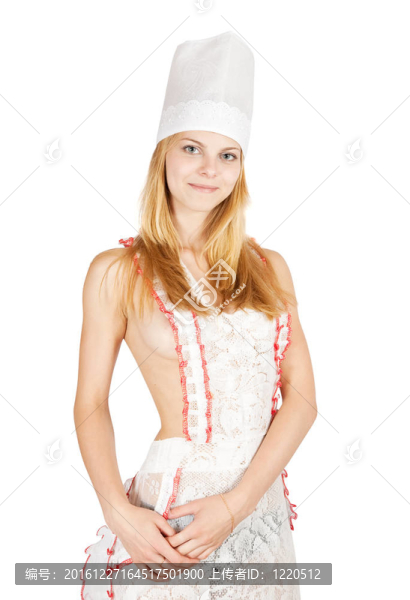 在性感的侍女服的女孩