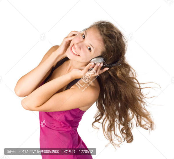 美女聽音樂(lè)