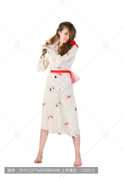 漂亮女人與三弦琴