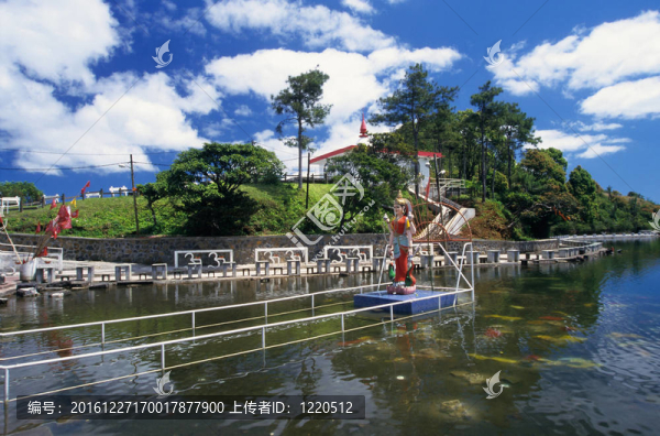 火山口湖在大Bassin毛里求斯島