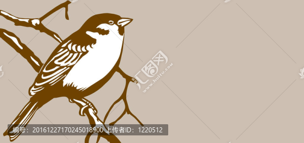 棕色背景上的鳥剪影；