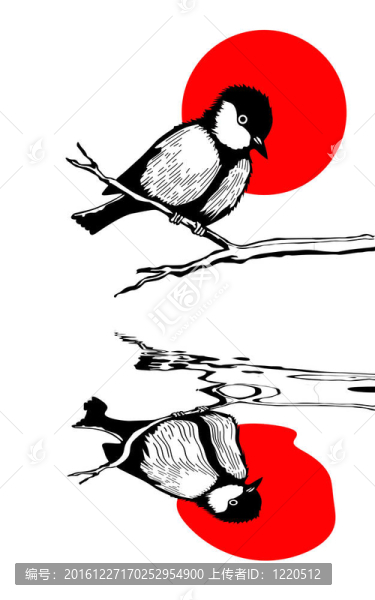 樹(shù)枝上的鳥(niǎo)剪影