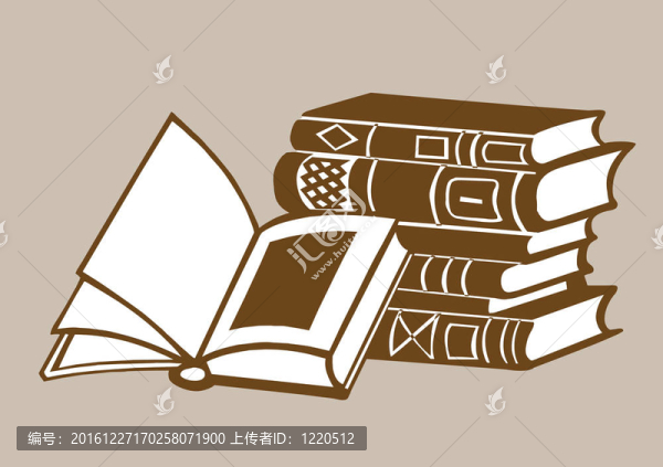 棕色背景書；