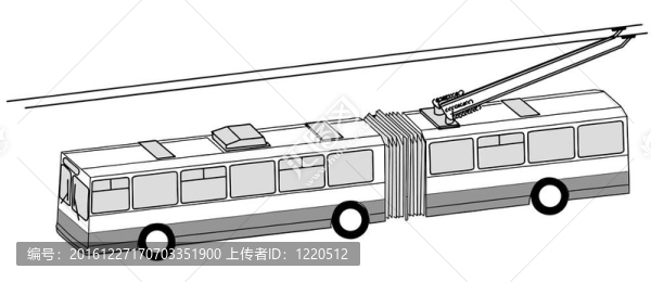 白色背景的無軌電車剪影