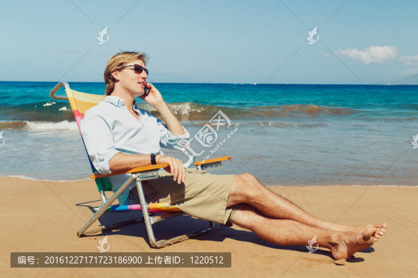 夏威夷海灘上的商人