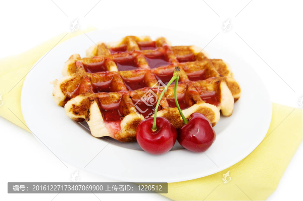 華夫餅配櫻桃