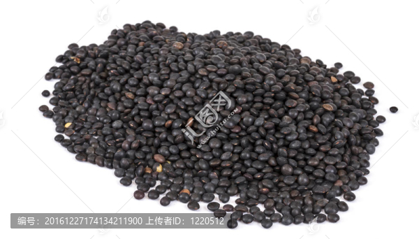 黑扁豆堆白色隔離