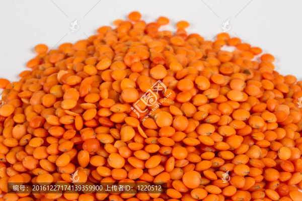 原紅扁豆堆孤立在白色背景