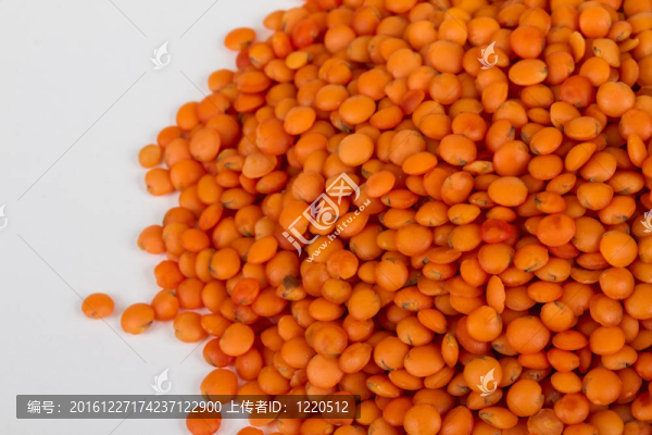 原紅扁豆堆孤立在白色背景