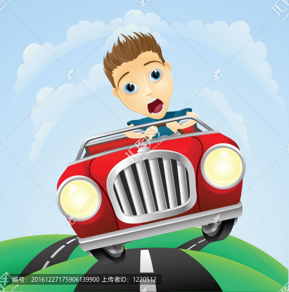 年輕人駕駛快速經(jīng)典車