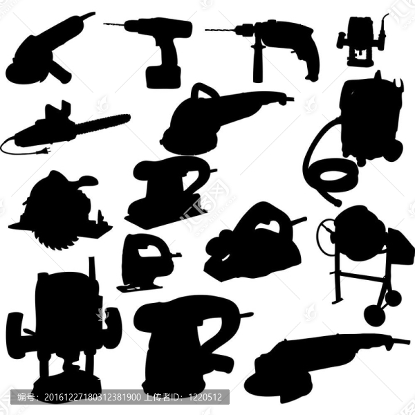 收集電動(dòng)工具剪影圖