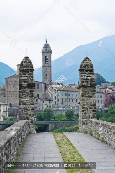 博比奧全景。Emilia,Romagna。意大利.