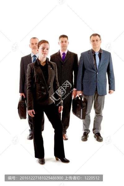 四個商人，一個年輕女人和三個老年人