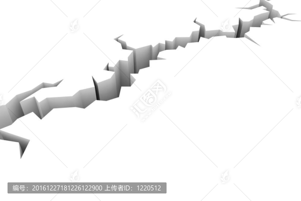 白地裂縫。地震。