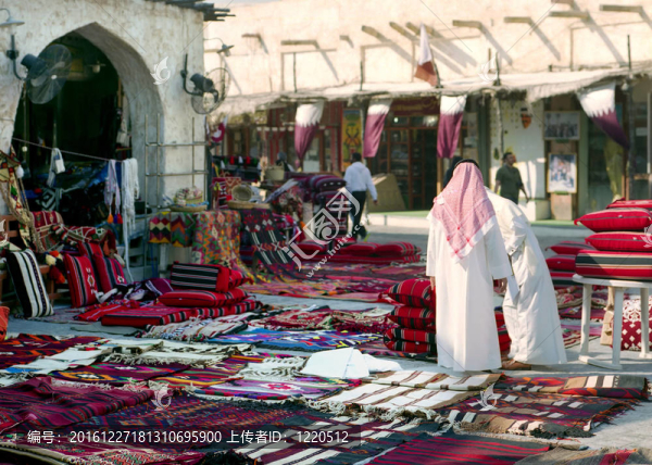 在Souq,waqif上午；卡塔爾