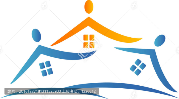 房子和團隊人物標(biāo)志
