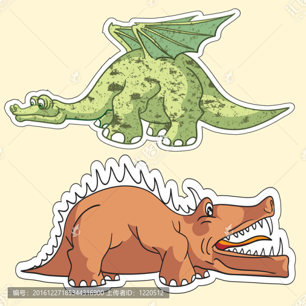 Brontosaurus。插畫。
