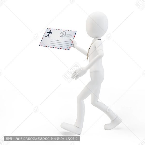 3D人郵件信封