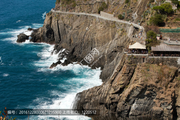 美麗的海岸線在五漁村；利古里亞；意大利