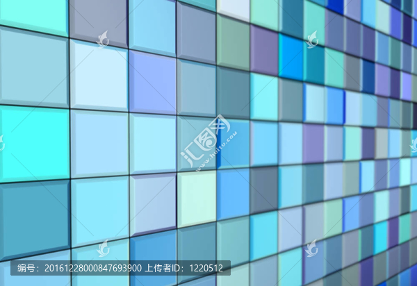 3D渲染馬賽克馬賽克藍色紫色墻面鋪裝
