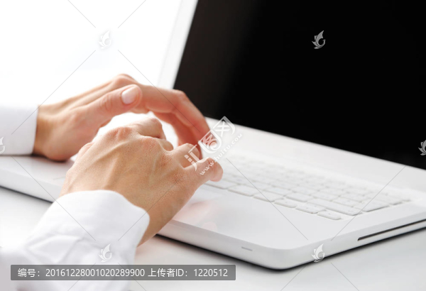 女商人在筆記本電腦工作