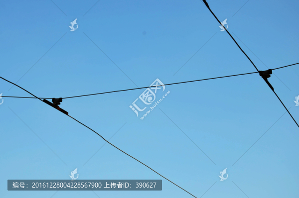 老式有軌電車電線