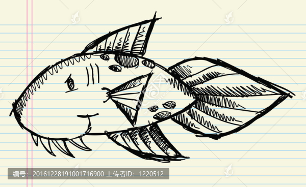 魚的素描涂鴉