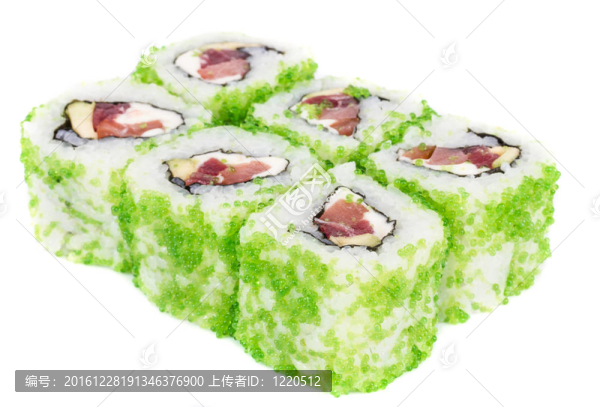 魚子辣真希壽司，熱輥與各種類型的Tobiko（