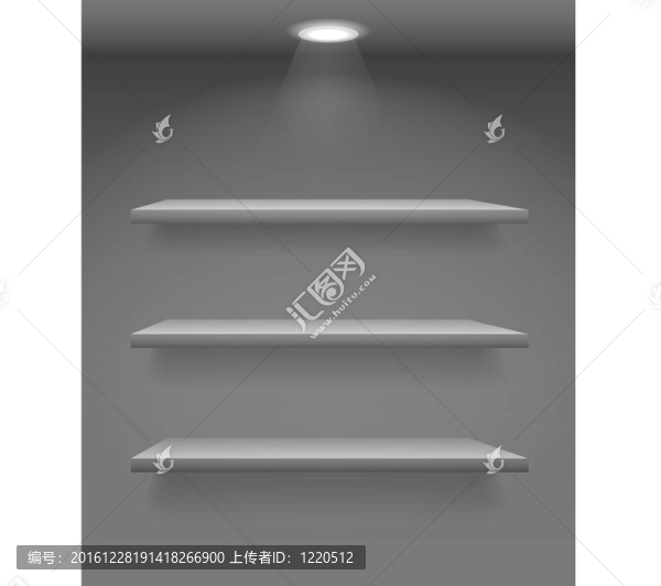 黑暗墻壁上的書架