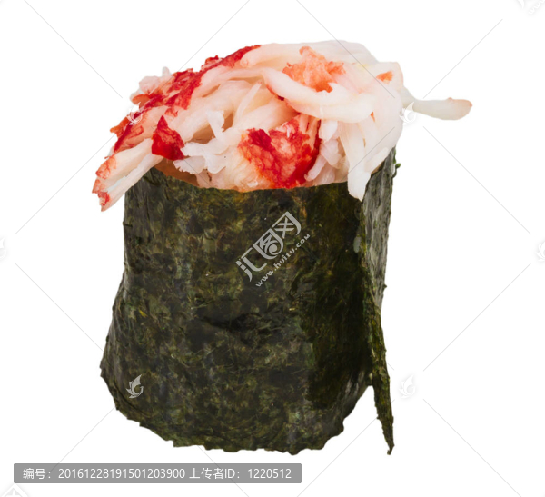 蟹與蟹蝦壽司醬白色隔離B片
