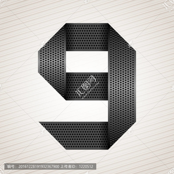 數(shù)字金屬帶-,9,-九