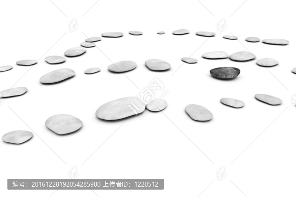白色的鵝卵石上