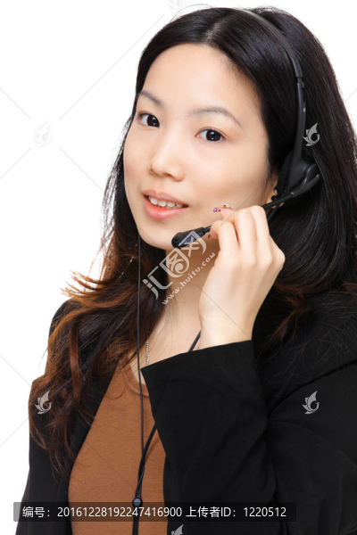 亞洲女戴耳機(jī)